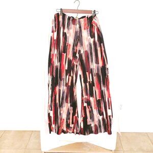 24/7 Comfort Multicolor Pattern Straight Wide Leg Stretchy Party Pants Size XL